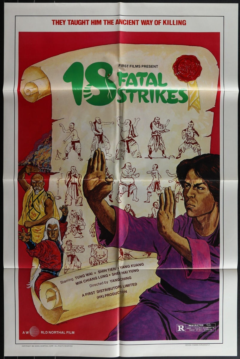 18 Fatal Strikes (1981) Original Movie Poster Folded 27x41 EM8-447