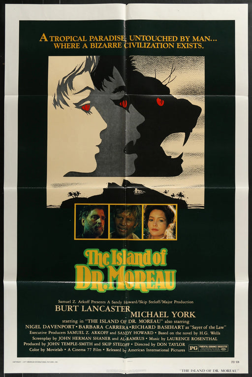 Island of Dr. Moreau (1977) Original Movie Poster Folded 27x41