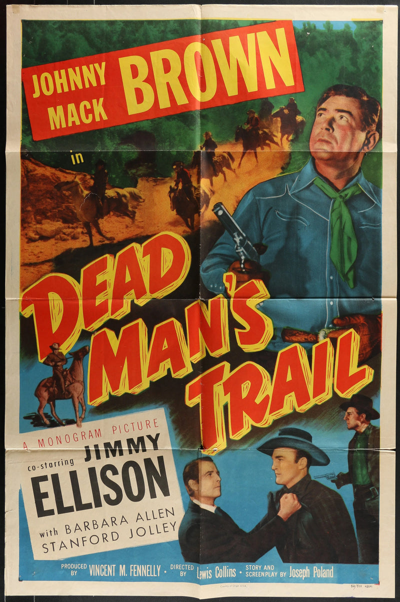 Dead Man's Trail (1952) Original Western Movie Poster F 27x41