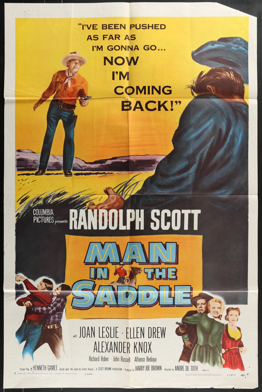 Man in the Saddle (1951) Original Western Movie Poster Folded 27x41