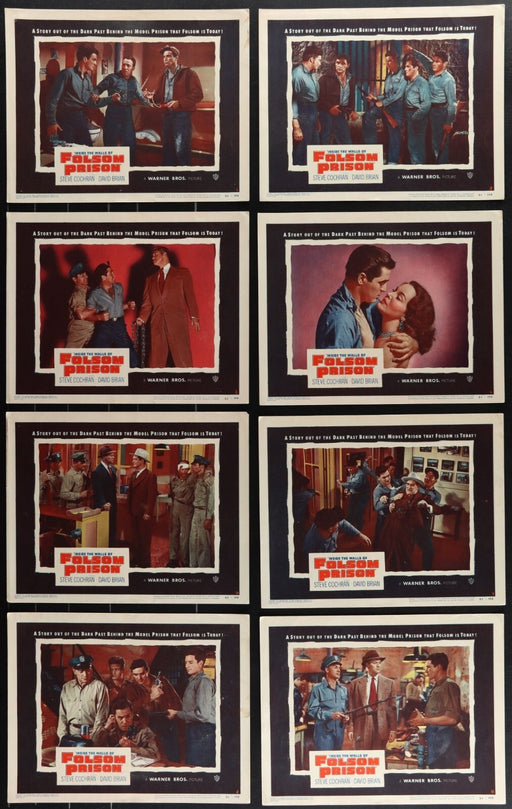 Inside the Walls of Folsom Prison (1951) Original Lobby Card Movie Poster Set 11