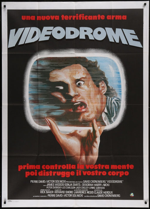 Videodrome (R1985) Original Italian Movie Poster Folded 39x55