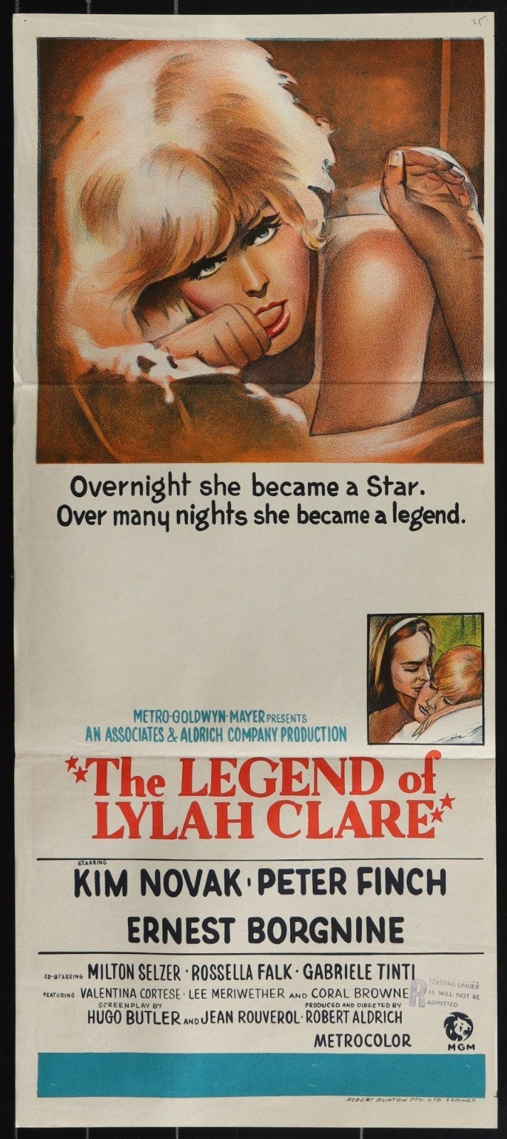 The Legend of Lylah Clare (1968) Original Australian Daybill Movie Poster 13x30