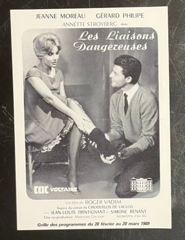 CAC Voltaire – Les Liaisons Dangereuses (1989) Program Poster 8.25x11.75