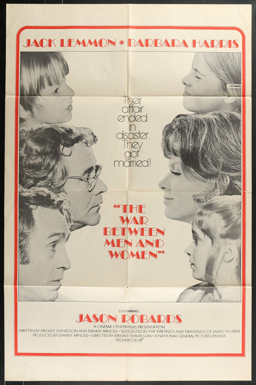 The War Between Men and Women 1972 Orig. Double-Sided Movie Poster Folded 27x41