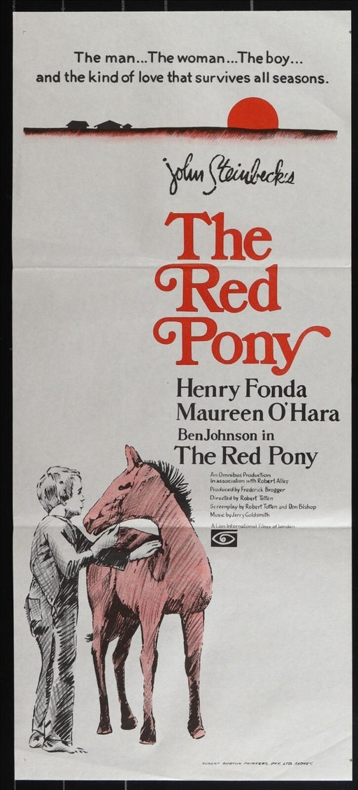 The Red Pony (1949) Original Australian Daybill Poster Folded 13x30