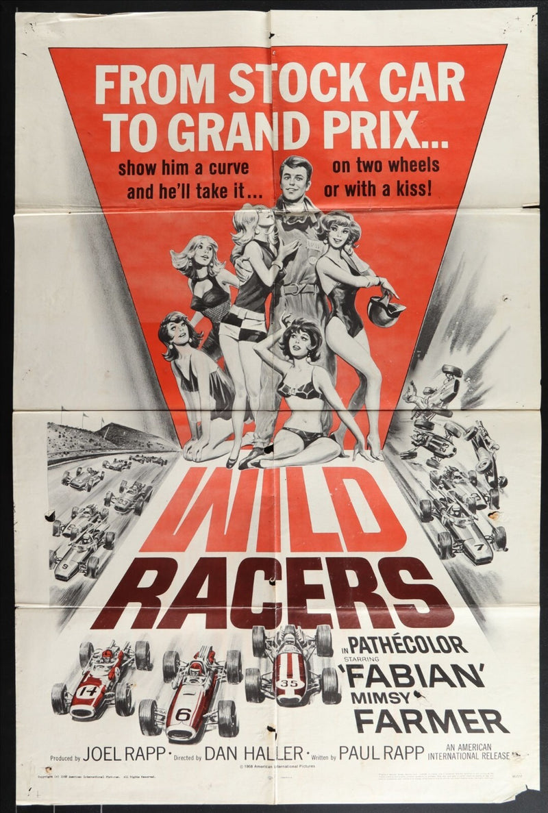 The Wild Racers (1968) Original movie Poster Folded 27x41