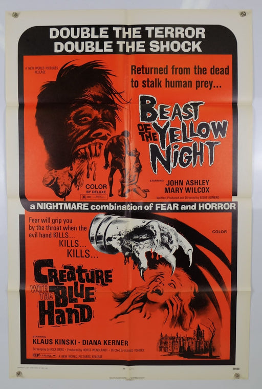 Beast of the Yellow Night (1971) Original Movie Poster Folded 27x41