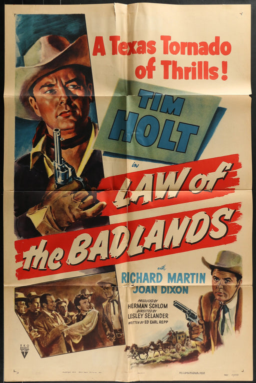 Law of the Badlands (1951) Original Western Movie Poster Folded 27x41