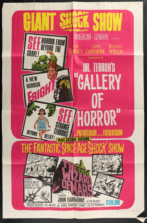 Dr. Terror’s Gallery of Horror / Wizard of Mars (1967) Orig Movie Poster 27x41