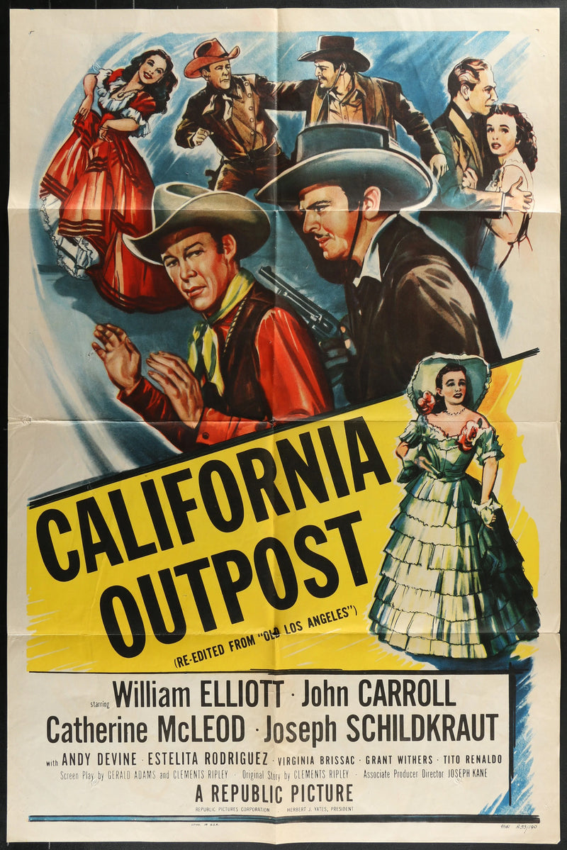 California Outpost (1947) Original Western Movie Poster Folded 27x41