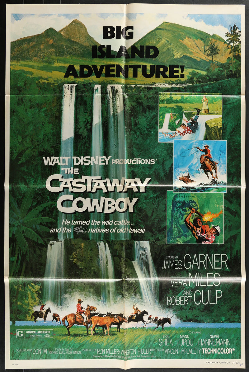 The Castaway Cowboy (1974) Original Movie Poster Folded 27x41