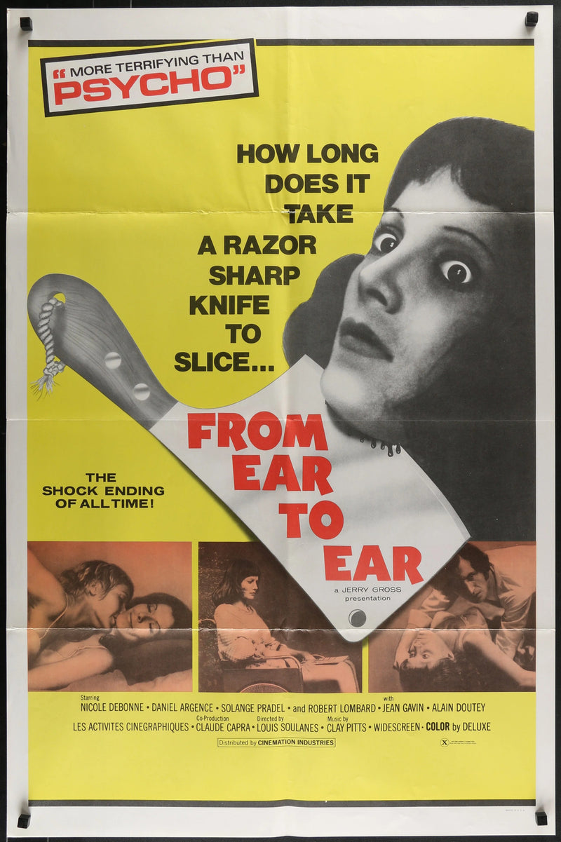 FROM EAR TO EAR (1967) Original One Sheet 27x41 Movie Poster Horror