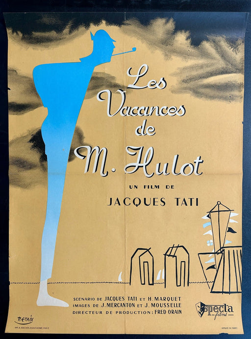 Les Vacances de M Hulot (1953) Original French Movie Poster Folded 23x31