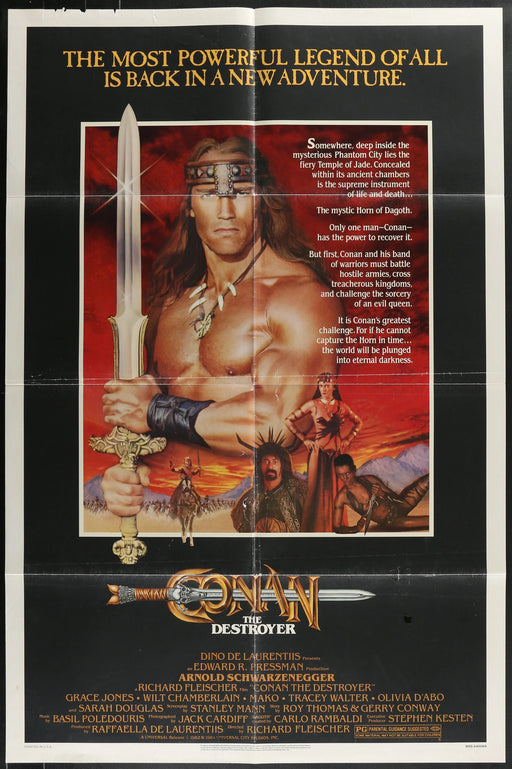 Conan the Destroyer (1984) Original Movie Poster Folded 27x41