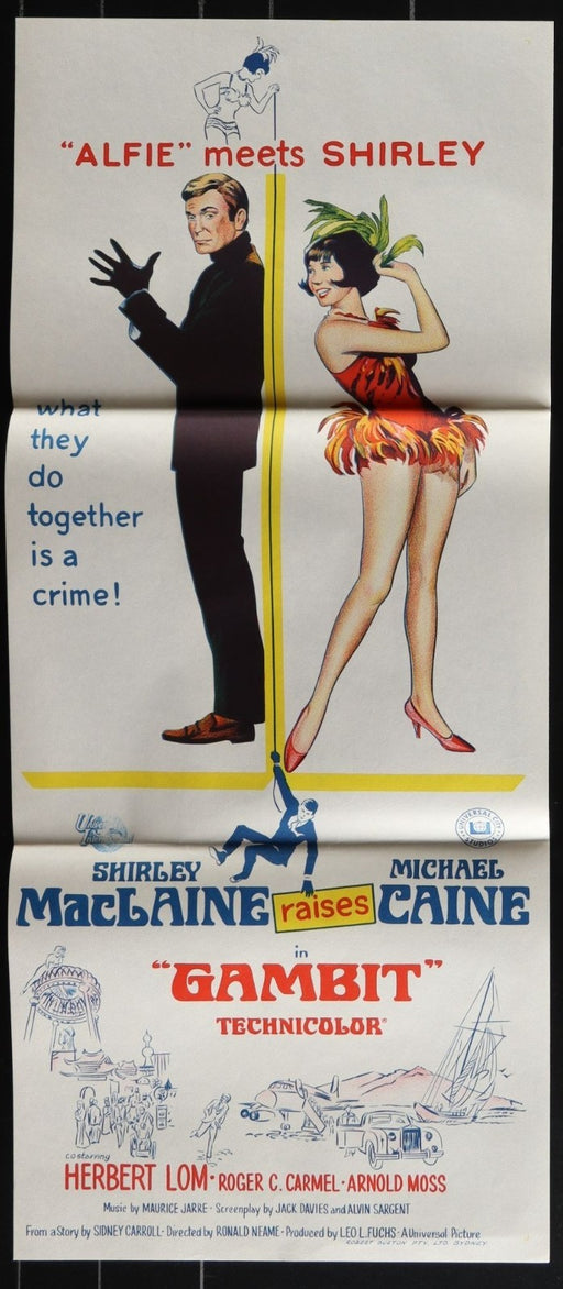 Gambit (1966) Original Australian Daybill Movie Poster Folded 13x30