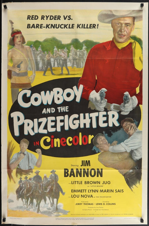 Cowboy and the Prizefighter (1949) Original Movie Poster 27x41