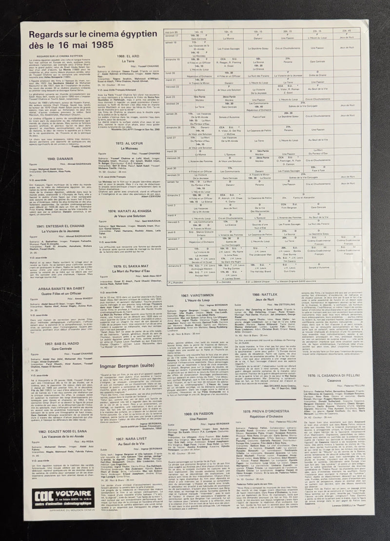 CAC Voltaire – Salah Taher (1985) Original Poster Folded 15.75x22.75