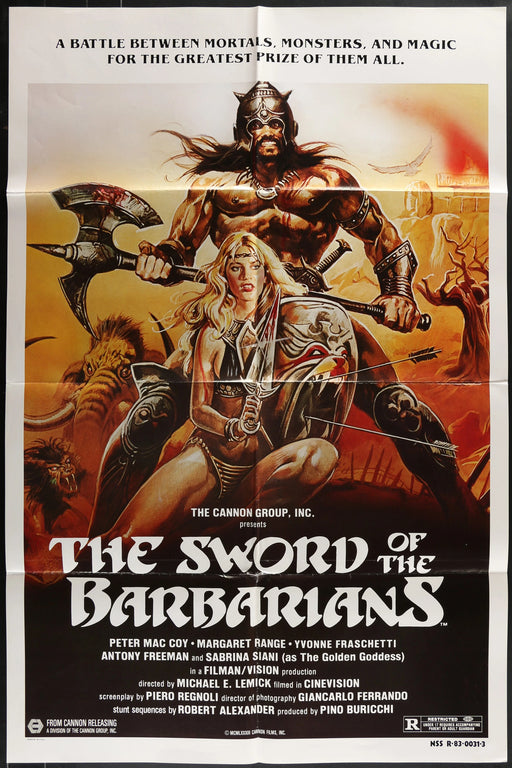The Sword of the Barbarians (1983) Original Movie Poster Folded 27x41