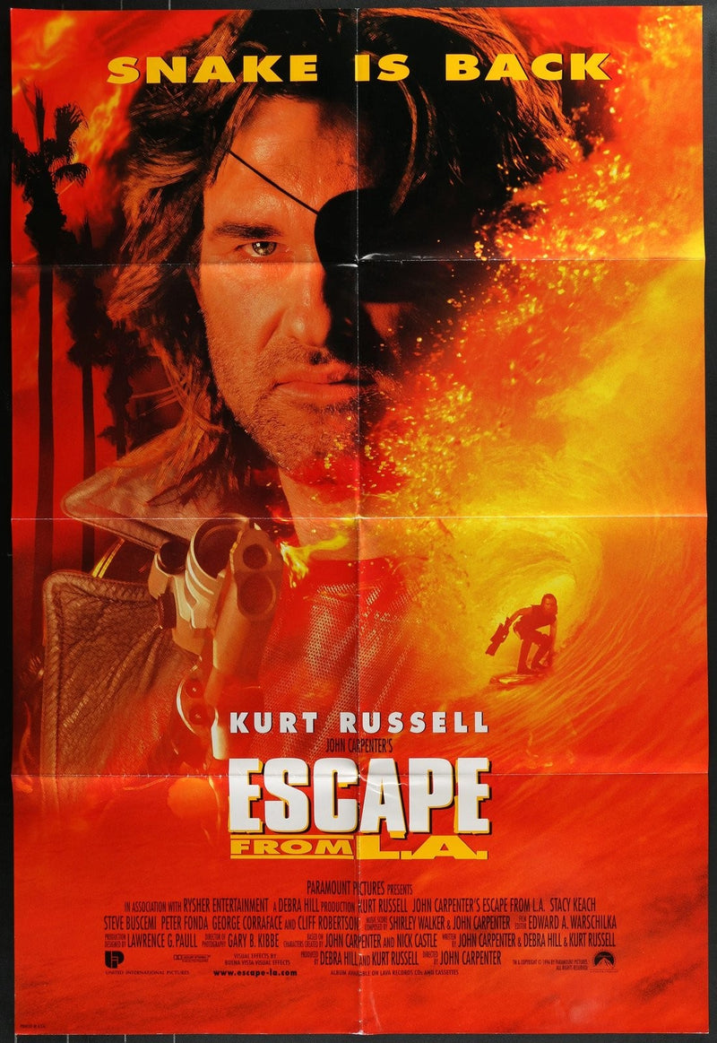 Escape from L.A. (1996) Original Movie Poster Folded 27x41
