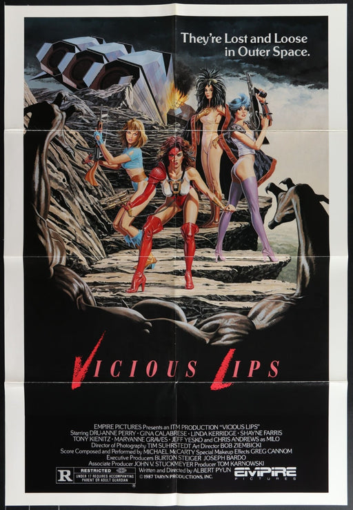 Vicious Lips (1986) Original Movie Poster Folded 27x41