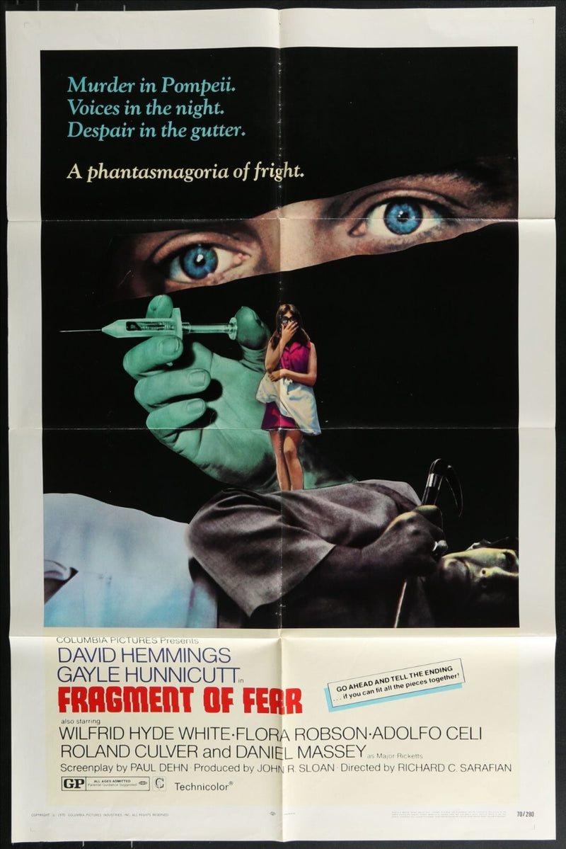 Fragment of Fear (1970) Original Movie Poster Folded 27x41