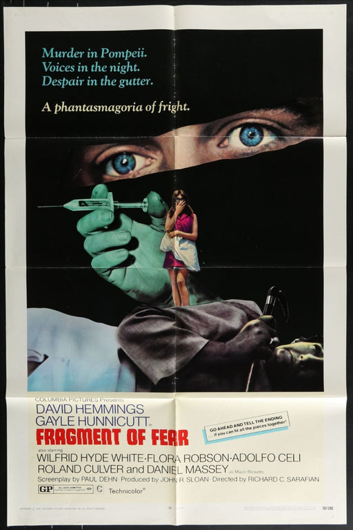 Fragment of Fear (1970) Original Movie Poster Folded 27x41