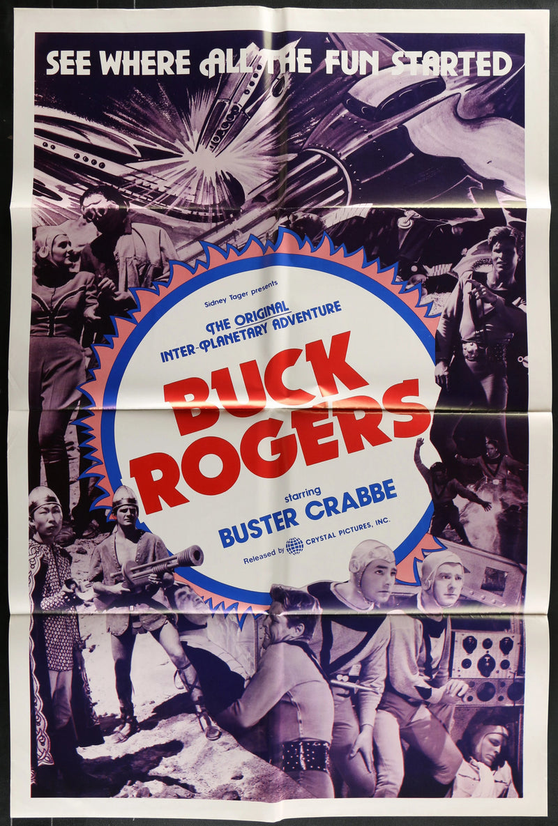 Buck Rogers 1960's Re-Release Original Sci-Fi Movie Poster Folded 27x41