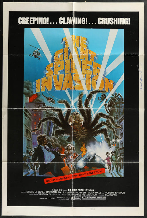 The Giant Spider Invasion (1975) Orig Horror Sci-Fi Movie Poster Folded 27x41