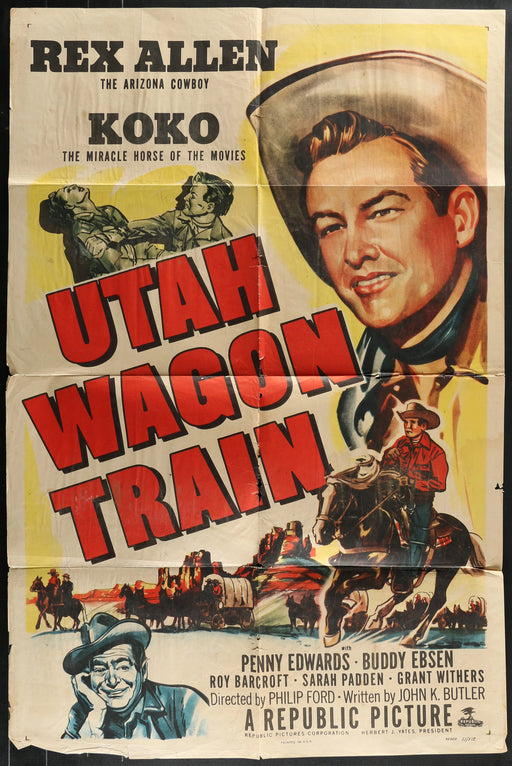 Utah Wagon Train (1951) Original Movie Poster Folded 27x41