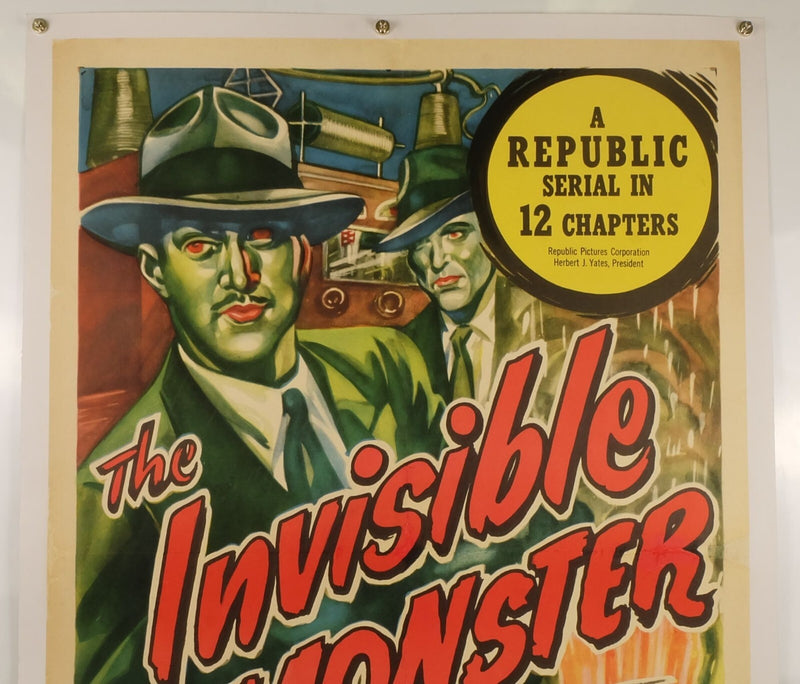 The Invisible Monster (1950) Linenbacked Republic Serial Poster 27x41