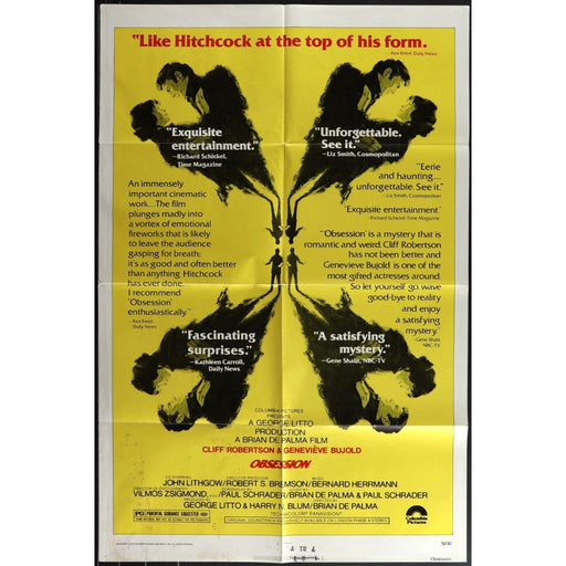 Obsession (1976) Original Movie Poster Folded 27x41 Brian De Palma Thriller