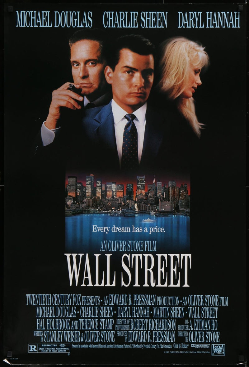 Wall Street (1987) Original Lebanese Movie Poster Rolled 27x40