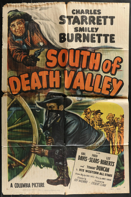 South of Death Valley (1949) Original Western Movie Poster Folded 27x41
