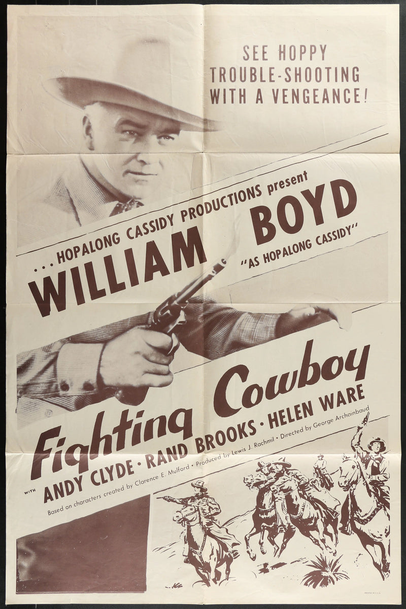 Fighting Cowboy (R1958) Original Western Movie Poster F 27x41