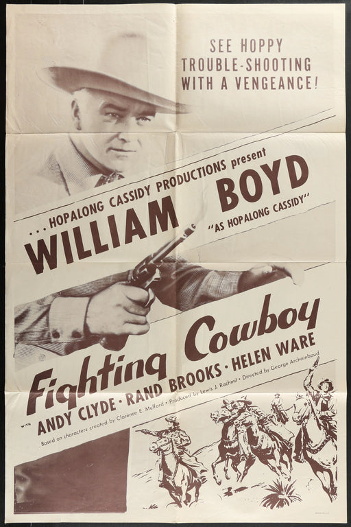 Fighting Cowboy (R1958) Original Western Movie Poster F 27x41
