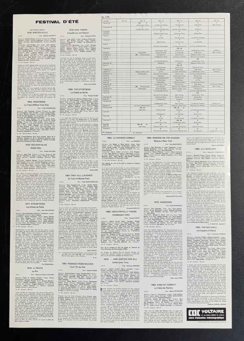 Festival d’Été (1985) CAC Voltaire Poster Folded 15.75x22.75