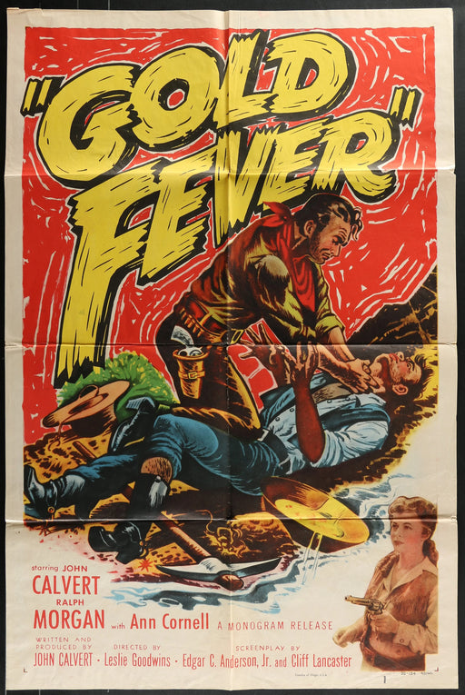 Gold Fever (1952) Original Western Movie Poster Folded 27x41