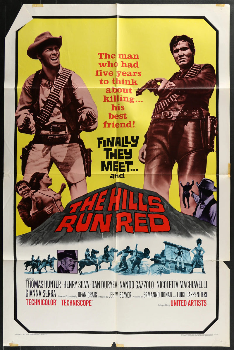 The Hills Run Red (1967) Original Movie Poster Folded 27x41