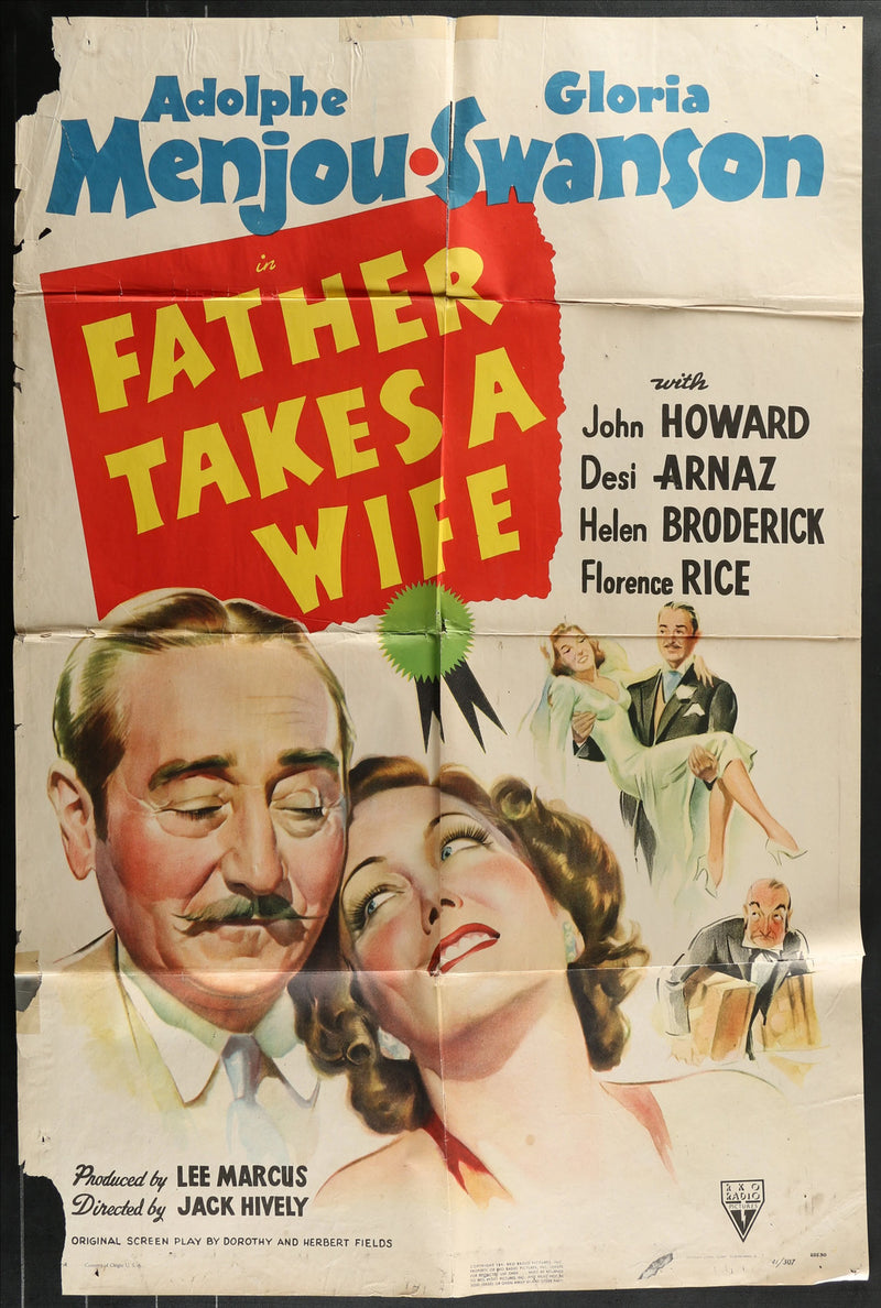 Father Takes a Wife (1941) Original Movie Poster Folded 27x41