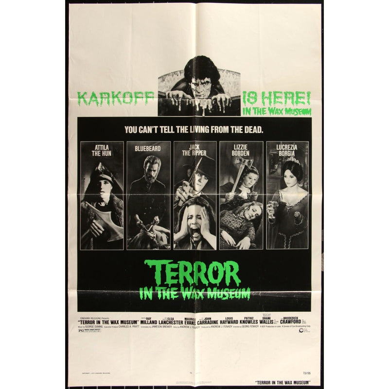 Terror in the Wax Museum (1973) Original Horror Movie Poster 27x41 Folded EM4-18