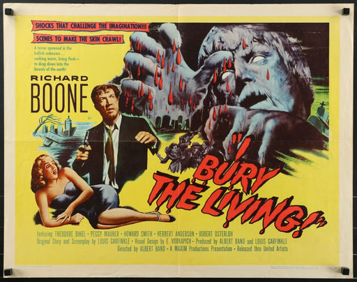 I Bury the Living (1958) Original Half-sheet Movie Poster 22x28