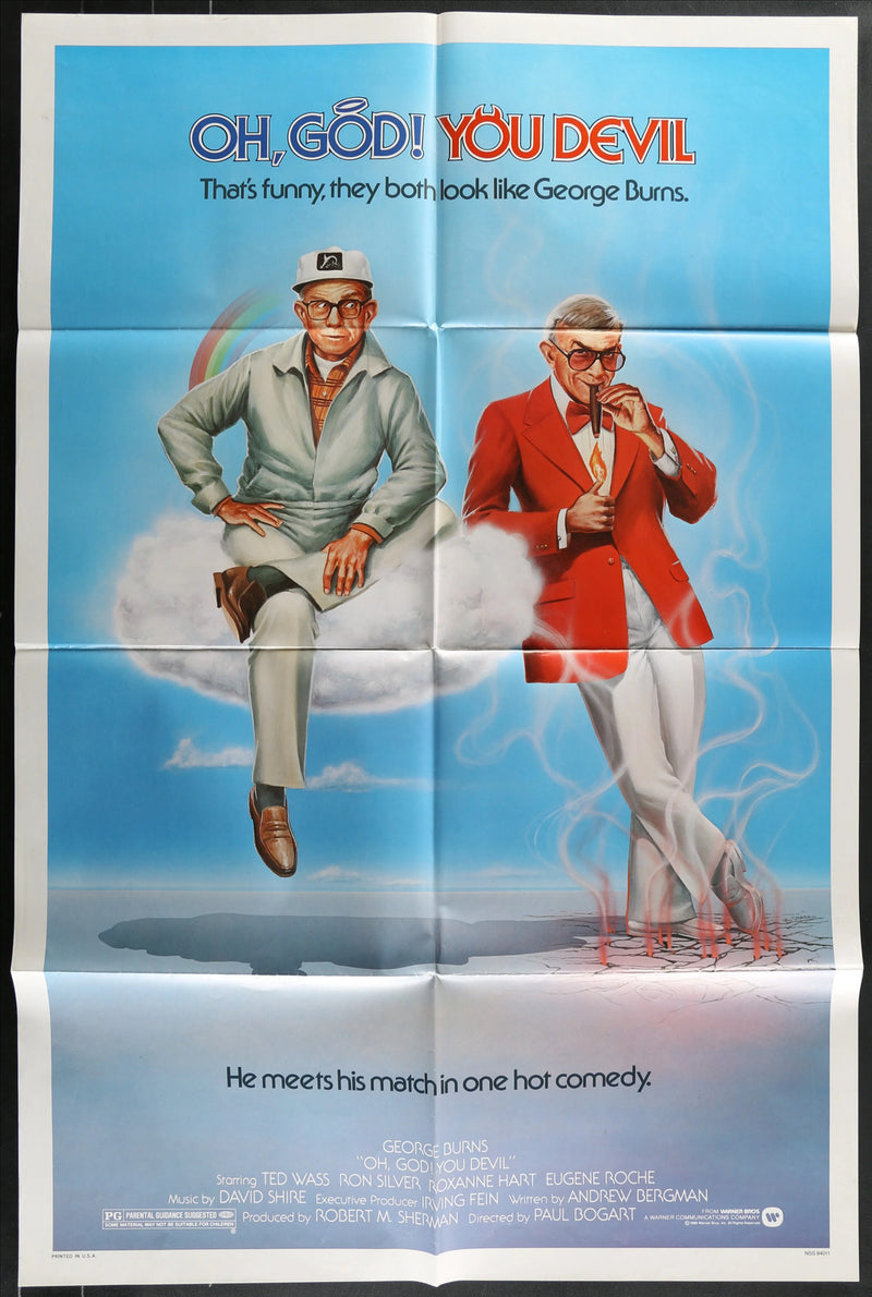 Oh, God! You Devil (1984) Original Movie Poster Folded 27x41