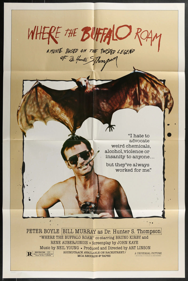 Where the Buffalo Roam (1980) Original Movie Poster Folded 27x41