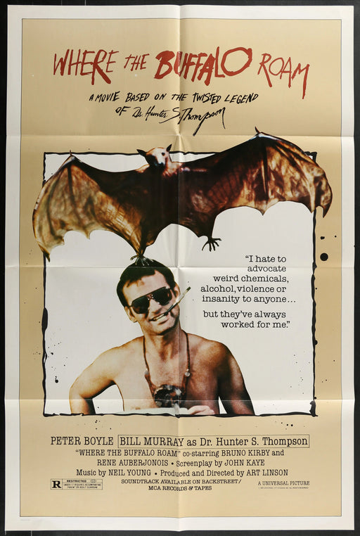 Where the Buffalo Roam (1980) Original Movie Poster Folded 27x41
