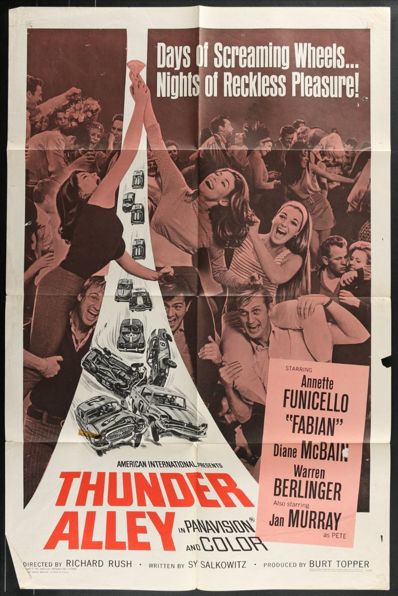 Thunder Alley (1967) Original Movie Poster Folded 27x41