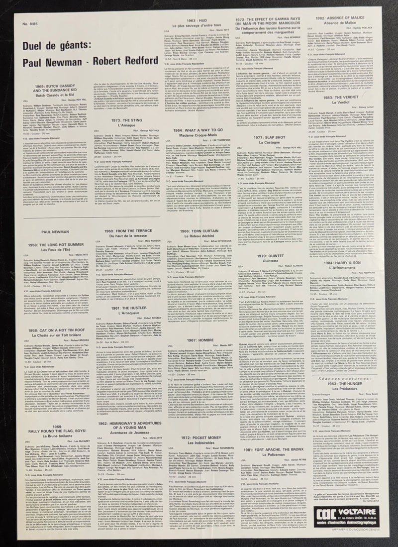 Butch Cassidy and the Sundance Kid (1985 CAC Voltaire) Poster Folded 15.75x22.75