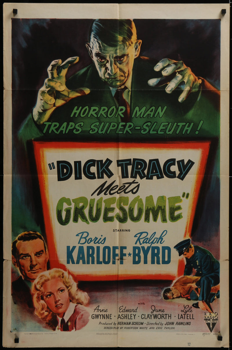 DICK TRACY MEETS GRUESOME (1947) Original One Sheet 27x41 Movie Poster
