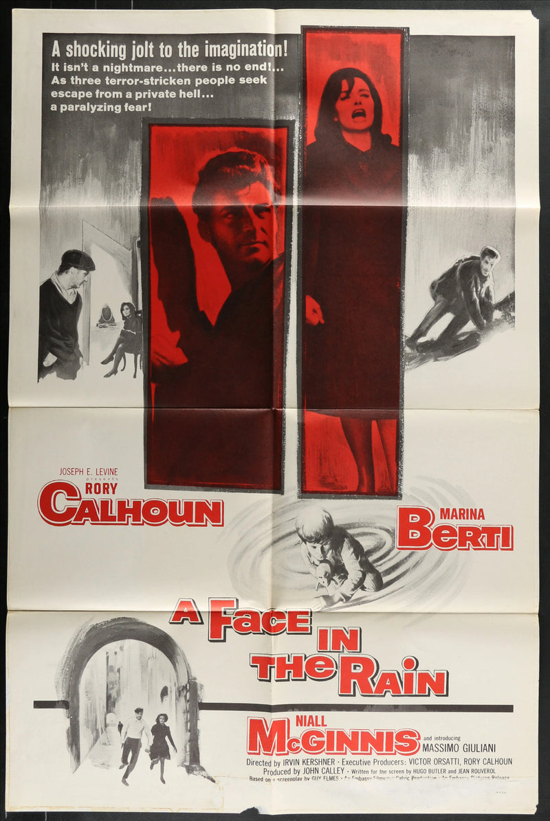 A Face in the Rain (1963) Original Movie Poster Folded 27x41