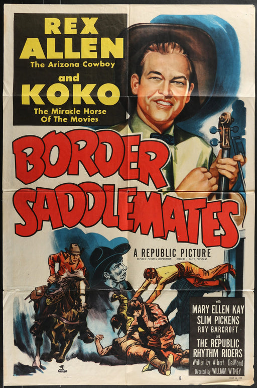Border Saddlemates (1952) Original Western Movie Poster Folded 27x41